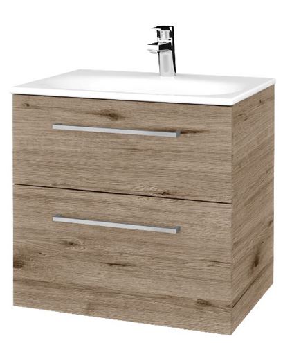 DŘEVOJAS PROJECT SZZ2 60 skříňka pod umyvadlo 59x44,8x56 cm, 2 zásuvky, úchytka chrom lesk, herkules 807962-T04 Obrázek - Hlavní obrázek