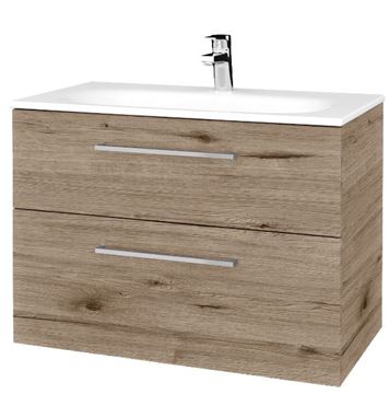 DŘEVOJAS PROJECT SZZ2 80 skříňka pod umyvadlo 79x44,8x56 cm, 2 zásuvky, úchytka chrom lesk, herkules