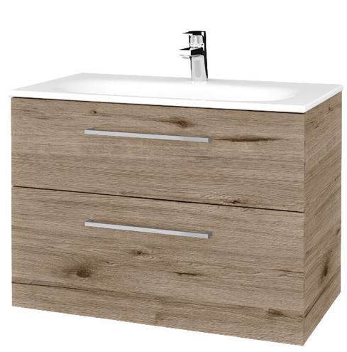 DŘEVOJAS PROJECT SZZ2 80 skříňka pod umyvadlo 79x44,8x56 cm, 2 zásuvky, úchytka chrom lesk, herkules 416515-T04 Obrázek - Hlavní obrázek