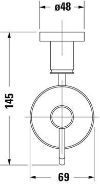 DURAVIT D-CODE dávkovač tekutého mýdla, nástěnný, sklo, chrom 0099161000 Technický nákres