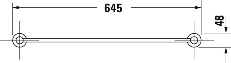 DURAVIT D-CODE držák ručníku 645 mm, chrom 0099241000 Technický nákres