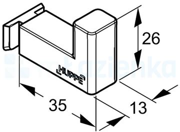 HÜPPE SELECT+ háček na ručník, stříbrná SL2701087 Technický nákres