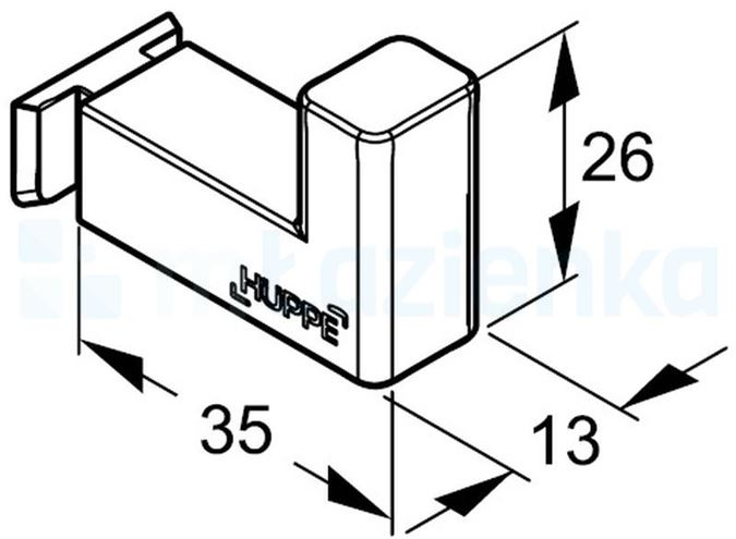 HÜPPE SELECT+ háček na ručník, stříbrná SL2701087 Technický nákres