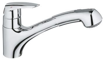 GROHE EURODISC dřezová baterie, s vytahovací sprškou, chrom