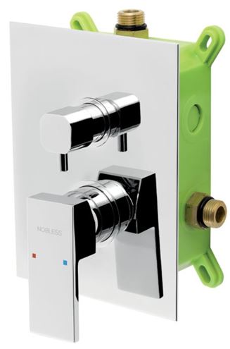 NOVASERVIS NOBLESS EDGE podomítková baterie, pro 2 spotřebiče, s tělesem, chrom BOX36051R,0 Obrázek - Hlavní obrázek