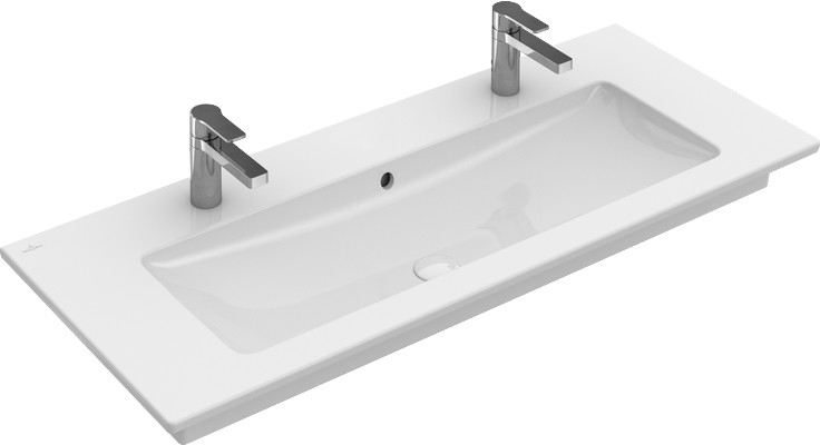 VILLEROY & BOCH VENTICELLO umyvadlo 120 cm, se 2 otvory pro baterie a přepadem, CeramicPlus 4104CKR1 Obrázek - fotka