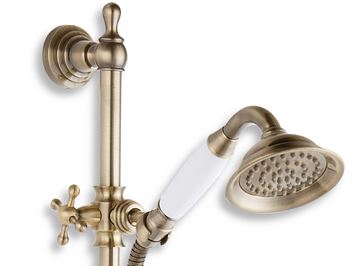 NOVASERVIS RETRO sprchová souprava 3-dílná, ruční sprcha pr. 90 mm, tyč, hadice, bronz N160BR Obrázek - fotka