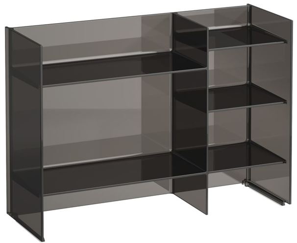 KARTELL BY LAUFEN SOUND-RACK nízká skříňka 75x26x53 cm, 5 polic, smoky grey H3893310850001 Obrázek - Hlavní obrázek