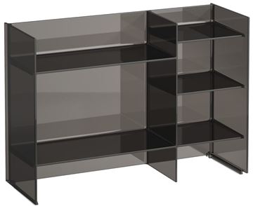 KARTELL BY LAUFEN SOUND-RACK nízká skříňka 75x26x53 cm, 5 polic, smoky grey