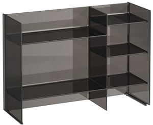 KARTELL BY LAUFEN SOUND-RACK nízká skříňka 75x26x53 cm, 5 polic, smoky grey