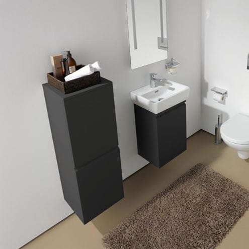 LAUFEN PRO S nízká skříňka 35x33,5x100 cm, 1 dvířka, panty vlevo, matný grafit H4831110954801 Obrázek - fotka