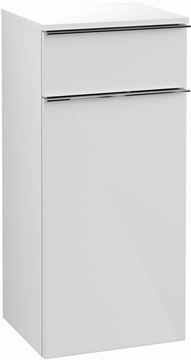 VILLEROY & BOCH VENTICELLO nízká skříňka 40,4x37,2x86,6 cm, 1 zásuvka, 1 dvířka, panty vlevo, Glossy White