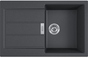 FRANKE SIRIUS 2.0 S2D 611-78 tectonitový dřez 780x500 mm, otočný, odkapávač, černá