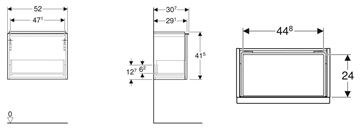 GEBERIT ICON skříňka pod umývátko 52x30,7x41,5 cm, 1 zásuvka, matná bílá 502.302.01.3 Technický nákres