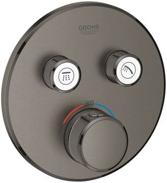 GROHE GROHTHERM SMARTCONTROL podomítková termostatická baterie, pro 2 spotřebiče, Water Saving, kartáčovaný hard graphite