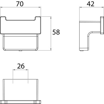 CONCEPT 300 dvojháček na ručníky, chrom 010-8447 Technický nákres