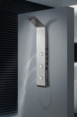 SANJET LETE hydromasážní sprchový panel s baterií, horní sprcha, ruční sprcha, hadice, stříbrná  LEST Obrázek - fotka