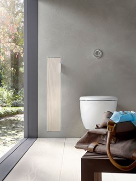 CONCEPT 300 nízká skříňka 15,3x15x80,3 cm, 1 dvířka, panty vlevo, Push-open, s držákem toaletního papíru, s WC štětkou, k obložení 015-2071 Obrázek - fotka