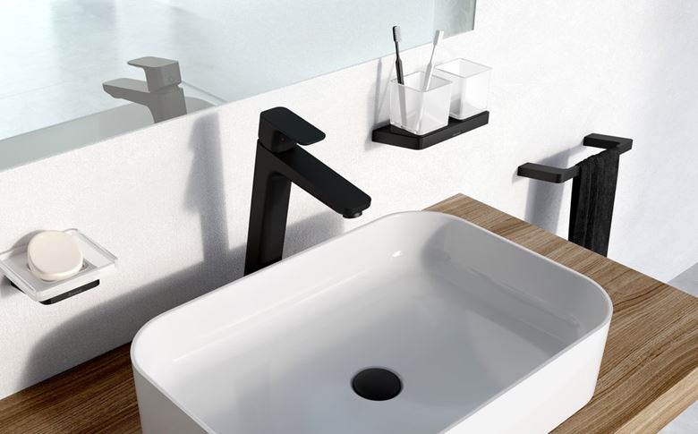 RAVAK 10° FREE BLACK umyvadlová stojánková baterie, černá X070151 Obrázek - fotka