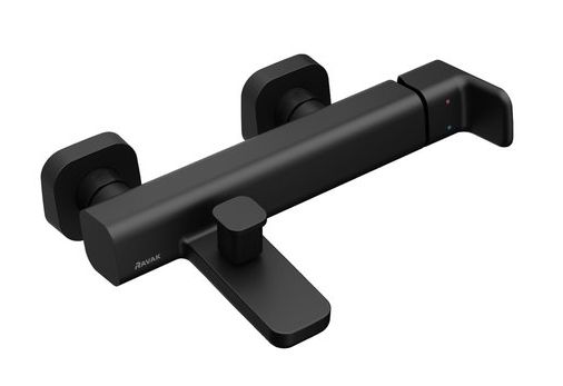 RAVAK 10° FREE BLACK TD F 022.20 vanová nástěnná baterie, s přepínačem, černá mat X070152 Obrázek - fotka