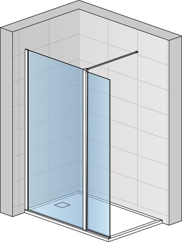RONAL DIVERA D22WI3 stěna walk-in 110x200 cm, aluchrom/čiré sklo D22WI3 110 50 07 Obrázek - fotka