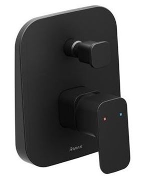 RAVAK 10° FREE BLACK TD F 061.20 vanová podomítková baterie, s přepínačem, s tělesem, černá mat