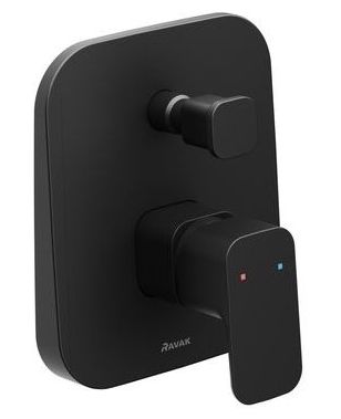 RAVAK 10° FREE BLACK TD F 061.20 vanová podomítková baterie, s přepínačem, s tělesem, černá mat X070156 Obrázek - Hlavní obrázek