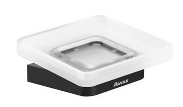 RAVAK 10° BLACK TD 200.20 mýdlenka, nástěnná, sklo, černá