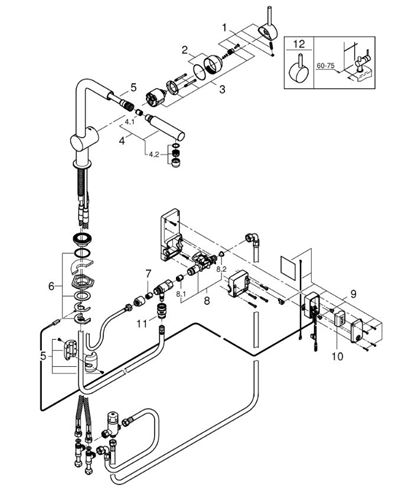 GROHE MINTA TOUCH dřezová elektronická baterie, s vytahovací koncovkou, napájení z baterie, supersteel 31360DC1 Obrázek - fotka