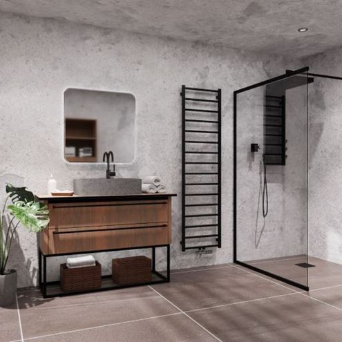 ISAN FRESH koupelnový radiátor 1860/500, středové připojení, černý samet S40 DFRE18600500SM51- Obrázek - fotka