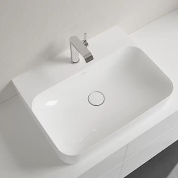 VILLEROY & BOCH FINION umyvadlo na desku 60 cm, s otvorem pro baterii, bez přepadu, CeramicPlus, alpská bílá 41686LR1 Obrázek - fotka