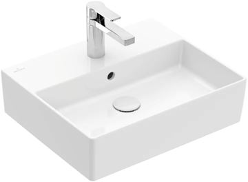 VILLEROY & BOCH MEMENTO 2.0 umyvadlo 50 cm, s otvorem pro baterii a přepadem, broušené, alpská bílá 4A225G01 Obrázek - fotka
