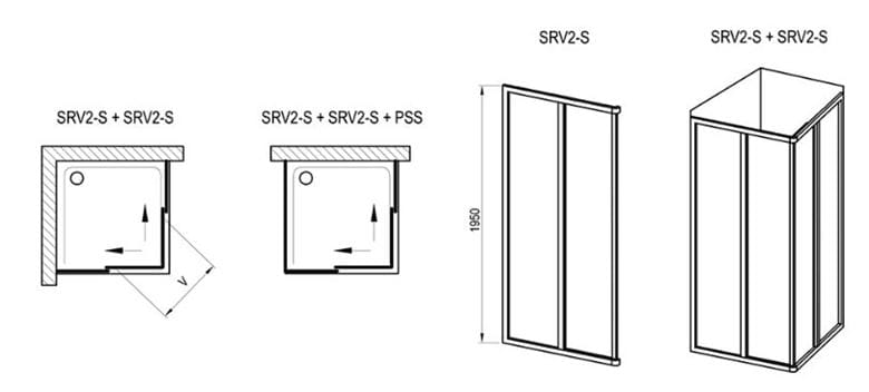 RAVAK SUPERNOVA SRV2-S 90 sprchové dveře 90x195 cm, posuvné, bílá/sklo grape 14V701O2ZG Obrázek - fotka