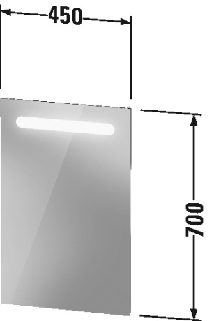 DURAVIT NO.1 zrcadlo 45x70 cm, s osvětlením N17950000000000 Technický nákres
