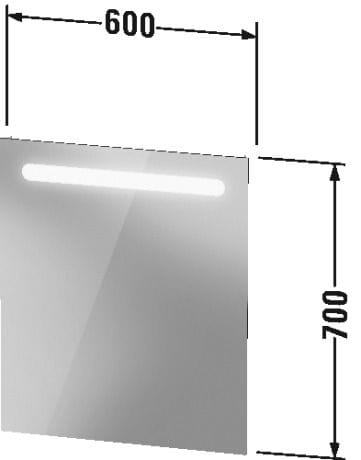 DURAVIT NO.1 zrcadlo 60x70 cm, s osvětlením N17951000000000 Technický nákres