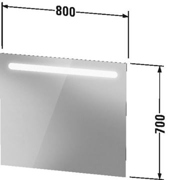 DURAVIT NO.1 zrcadlo 80x70 cm, s osvětlením N17952000000000 Technický nákres