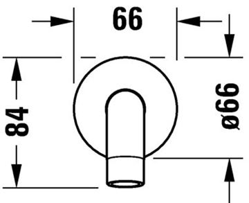 DURAVIT NO.1 vanová vpust, chrom N15240010010 Technický nákres