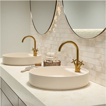 STEINBERG 250 umyvadlová stojánková baterie, s odtokovou soupravou, brushed gold 250 1500 BG Obrázek - fotka