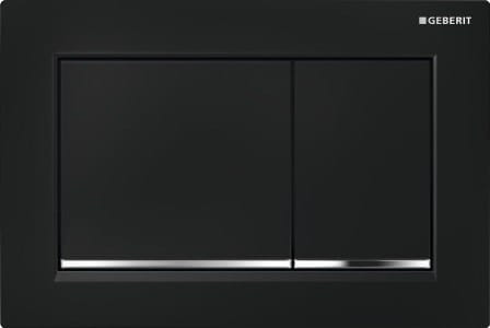 GEBERIT OMEGA 20 SQUARE  ovládací tlačítko pro dvě splachování, plast, černá/lesklý chrom 115.080.KM.1 Obrázek - Hlavní obrázek