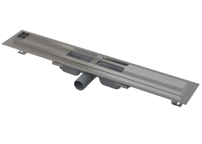 ALCA APZ101 LOW sprchový žlab 550 mm, do prostoru i ke stěně, boční odtok DN 40, bez roštu, PP/nerez ocel APZ101-550 Obrázek - Hlavní obrázek