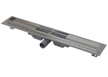ALCA APZ101 LOW sprchový žlab 550 mm, do prostoru i ke stěně, boční odtok DN 40, bez roštu, PP/nerez ocel
