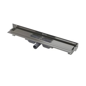 ALCA APZ104 FLEXIBLE LOW sprchový žlab 550 mm, ke stěně, boční odtok DN 40, bez roštu, PP/nerez ocel