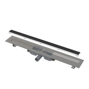 ALCA APZ115 MARBLE LOW sprchový žlab 950 mm, do prostoru i ke stěně, boční odtok DN 40, rošt pro vložení dlažby, nerez ocel