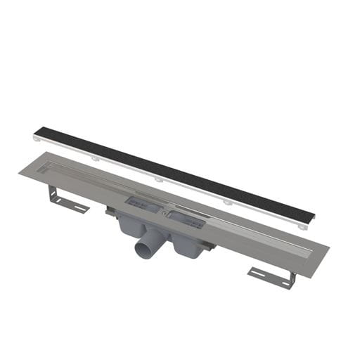 ALCA APZ15 MARBLE sprchový žlab 1050 mm, do prostoru i ke stěně, boční odtok DN 50, rošt pro vložení dlažby, PP/nerez ocel APZ15-1050 Obrázek - Hlavní obrázek
