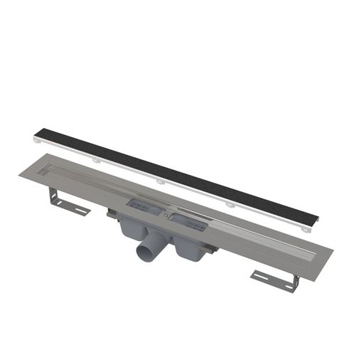 ALCA APZ15 MARBLE sprchový žlab 1150 mm, do prostoru i ke stěně, boční odtok DN 50, rošt pro vložení dlažby, PP/nerez ocel APZ15-1150 Obrázek - Hlavní obrázek