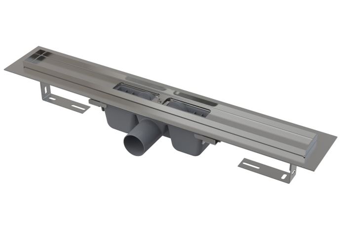 ALCA APZ1 sprchový žlab 550 mm, do prostoru i ke stěně, boční odtok DN 50, bez roštu, PP/nerez ocel APZ1-550 Obrázek - Hlavní obrázek
