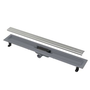 ALCA APZ9 SIMPLE sprchový žlab 650 mm, do prostoru i ke stěně, boční odtok DN 40, rošt SIMPLE 9, PP/nerez ocel