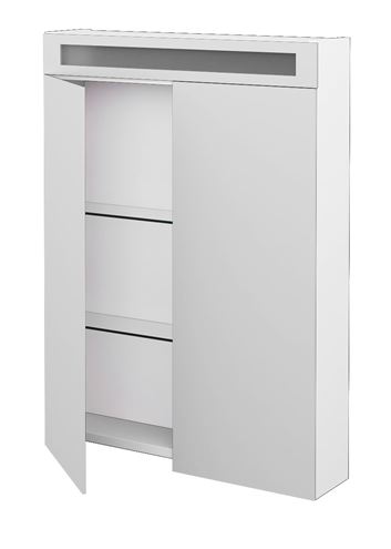 DŘEVOJAS AIR GA2OE 60 zrcadlová skříňka 60x82x13,8 cm, osvětlení, s vypínačem a el. zásuvkou, lamino, lesklá bílá 69264 Obrázek - fotka