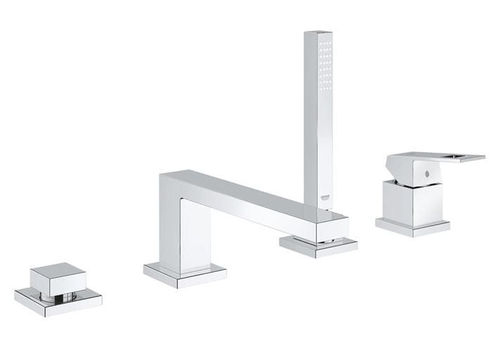 GROHE EUROCUBE baterie na okraj vany, 4-otvorová, s přepínačem, se sprchovou soupravou, chrom 19897001 Obrázek - Hlavní obrázek