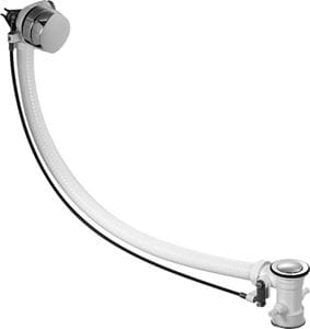 DURAVIT QUADROVAL vanový sifon 55 cm, s napouštěním přepadem, bovden, chrom